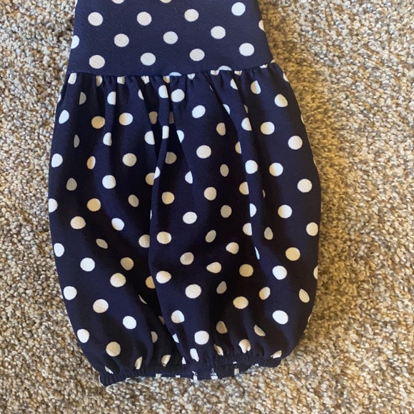 Navy Blue Polka Dot Dress - Picture 3 of 9